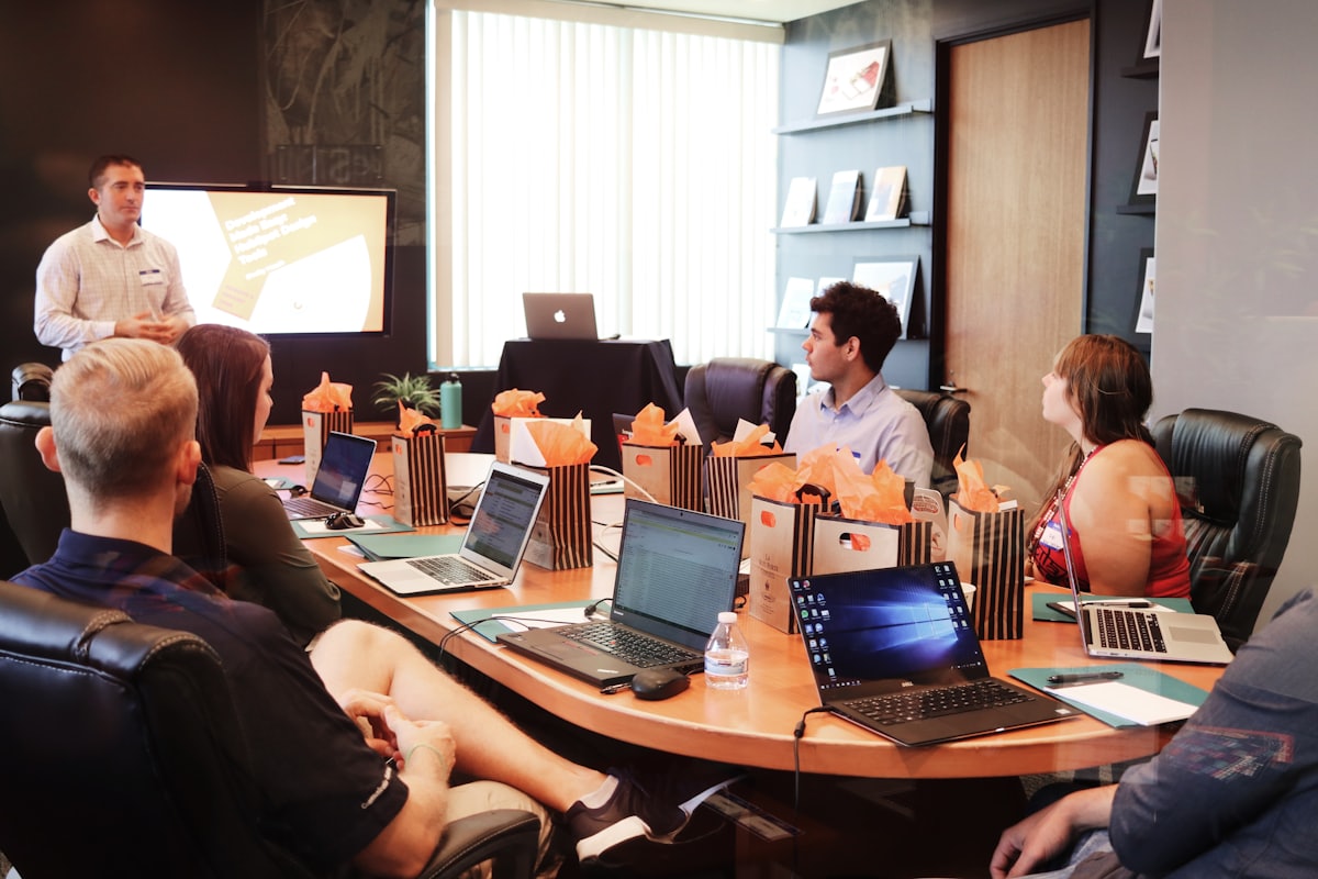 Consultant presenting a solution architecture during a working session